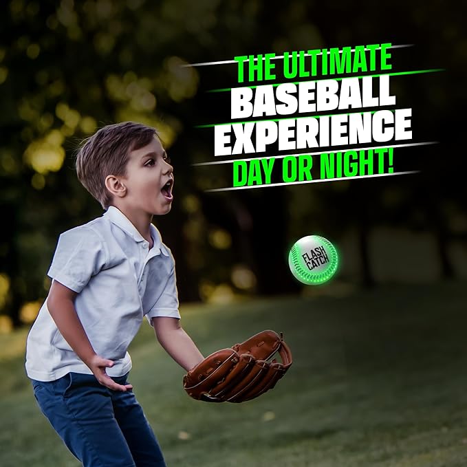 Light Up Baseball - Sports Gifts for Boys - Ball Accessories Gear Easter Gift Ideas for Teenage Boy - Glow in Dark Balls - Cool Toys Games for Teen Kids Players Age 8, 9, 10, 11, 12, 13, 14 Year Old