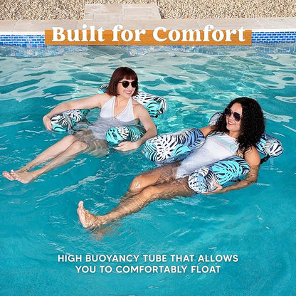 Pool Floats Chairs Adult, 2 Packs Inflatable Pool Lounge Chairs,Blow up Pool Noodles Floats for Adults,Floating Water Chair for Pool Party Summer Water Fun