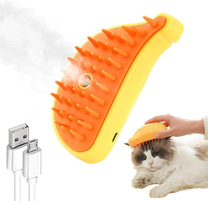 Ultimate Pet Grooming Brush – 3-in-1 Dogs Cats Steam Brush for Easy Bathing, Massaging, and Hair Removal