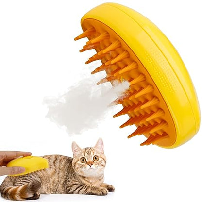 Ultimate Pet Grooming Brush – 3-in-1 Dogs Cats Steam Brush for Easy Bathing, Massaging, and Hair Removal